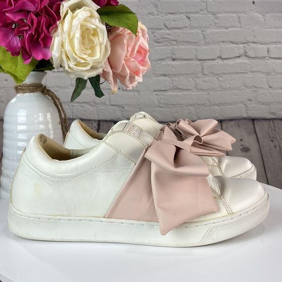 SKETCHERS STREET LOS ANGLES RISE FIT TECHNOLOGY White Soft Pink Leather Sneakers - Picture 6 of 17